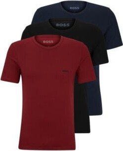 Three-pack of cotton-jersey underwear T-shirts with logos