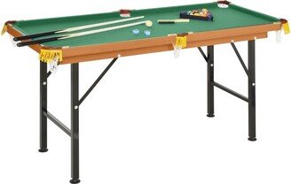 HOMCOM 55'' Portable Folding Billiards Table Game Pool Table for Whole Family Number Use With Cues, Ball, Rack, Brush, Chalk