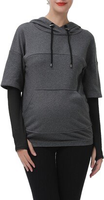 Bobo Layered Sleeve Maternity/Nursing Hoodie