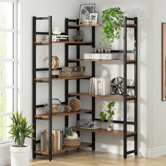 Tribesigns 70.8 Inch Corner Bookshelf, 8-Tier Industrial Bookcase