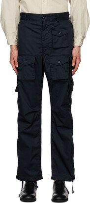 Navy Bellows Pockets Cargo Pants