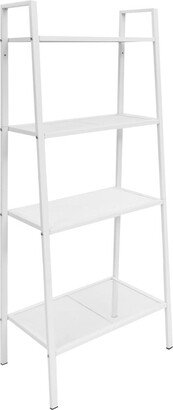 Ladder Bookcase 4 Tiers Metal White - 24.4