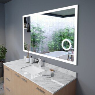 Arpella Moderna LED Mirror with built in 3x Magnifying Mirror, Memory Dimmer and Defogger. - 60x36