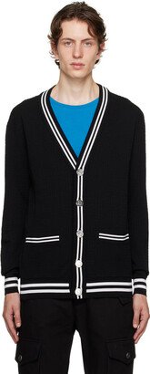 Black Monogrammed Cardigan