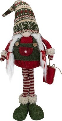 Northlight 28 Red and Green Fair Isle Standing Gnome Girl Christmas Figure