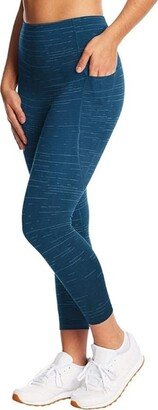 Women's High Waist Cropped Legging (Jetson Blue/Aqua Tonic) Women's Clothing