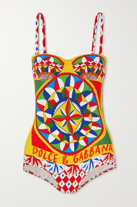 Carretto Printed Swimsuit - Yellow