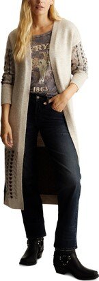 Women's Printed Jacquard Duster Cardigan Sweater