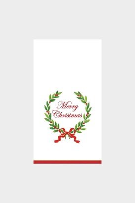 Merry Christmas Laurel Wreath Paper Guest Towel Napkins