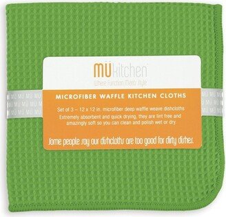 MU Kitchen 12 x 12 Waffle Microfiber Dishcloth Set Of 3, Cactus