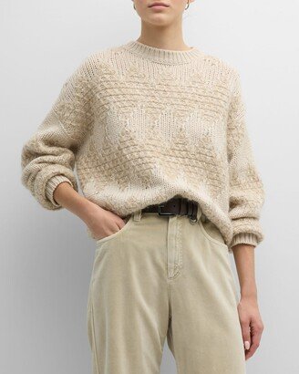 Lace Effect Winter Jacquard Wool Cashmere Sweater