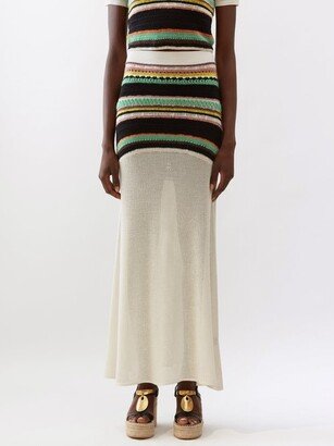 Striped Crocheted Maxi Skirt