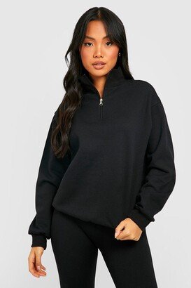 Petite Mix And Match Basic Half Zip Sweatshirt