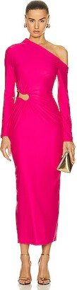 Jersey Cut Out Maxi Dress in Fuchsia