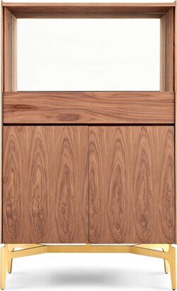 Eternity Modern Elisa Modern Lighted Bar Cabinet / Walnut Veneer