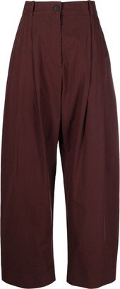 High-Waist Cotton Trousers-AA