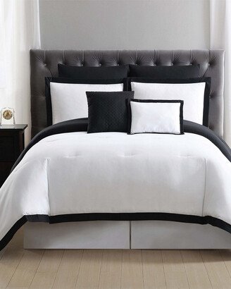 Everyday Hotel Border White & Black 7Pc Comforter Set