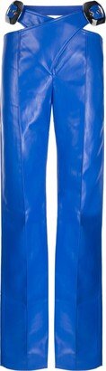 Faux-Leather High-Waist Trousers