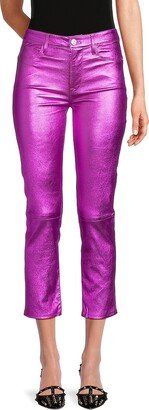 Le High Metallic Straight Leg Pants