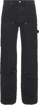 Jacquard Carpenter Jean in Black