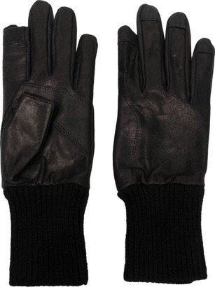 Ribbed Leather Gloves-AB