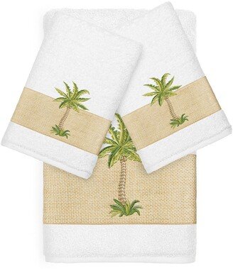 Colton 3-Piece Embellished Towel - White