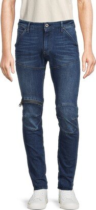 High Rise Zip Knee Skinny Jeans