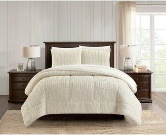 Pacifica Faux Fur 2-Piece Quilted Comforter Set - Twin Size