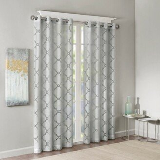 Zoe Fretwork Burnout Sheer Curtain Panel-AA