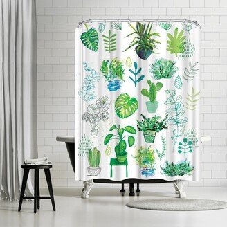 71 x 74 Shower Curtain, Plants by Paula Mills