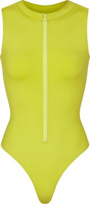 Signature Swim Zip Front Sleeveless One Piece | Citrus