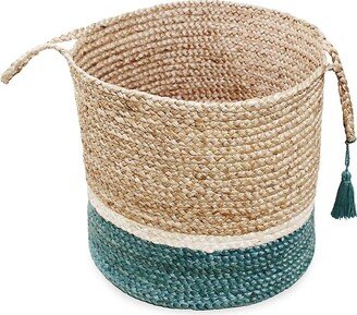 Two Tone Jute Storage Basket-AA