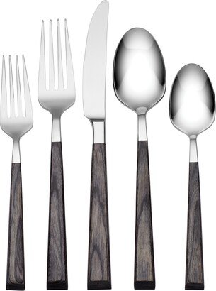 Coronado Charcoal 5 Piece Everyday Flatware Place Setting, Service For 1 - Taupe, Gray and Gray