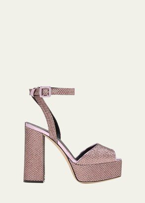 Metallic Ankle-Strap Platform Sandals