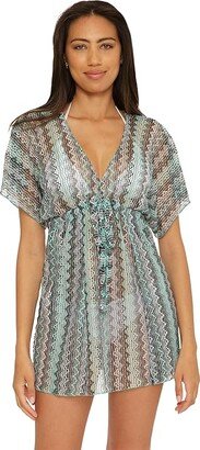 Seine Crochet V Front Dress Cover-Up (Iced Aqua) Women's Swimwear