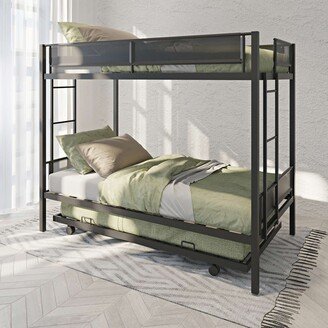 BEYONDHOME Twin over twin bunk bed with trundle