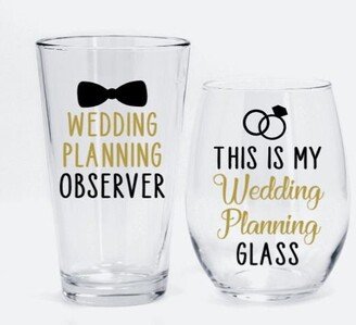 Wedding Planning Glasses, Engagement Gift, Gifts, Gift Set, Future Mrs Engagement, For Couple, Bride To Be