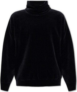 Long-Sleeved Turtleneck Velvet Jumper