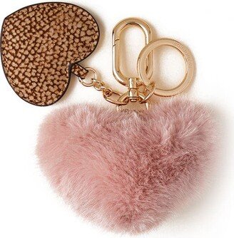 Faux-fur Heart Keychain