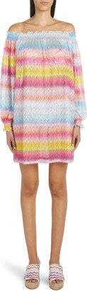 Ombré Chevron Stripe Cover-Up Minidress