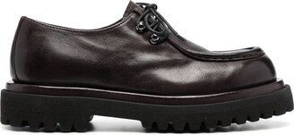 Ridged-Sole Leather Oxfords
