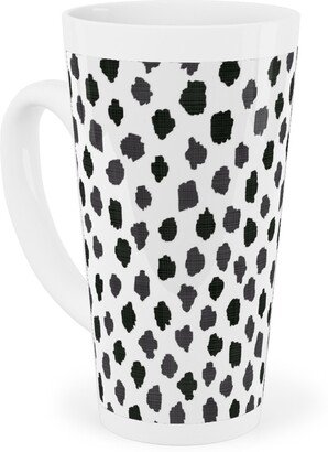 Mugs: Inky Spots - Black And White Tall Latte Mug, 17Oz, White