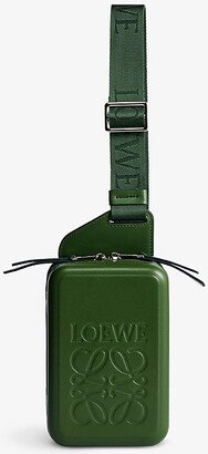 Hunter Green Moulded Sling Leather Cross-body bag