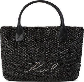 K-signature logo-lettering beach bag