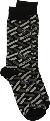 Athletic Jacquard Monogram-Pattern Socks