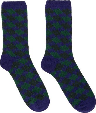 Green & Navy Tenit Socks