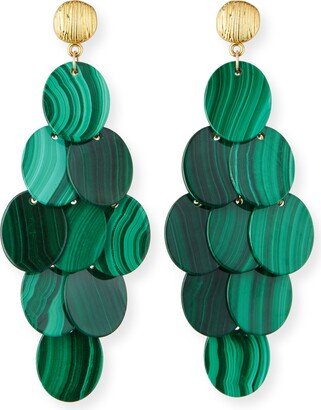 Malachite Cluster Statement Earrings