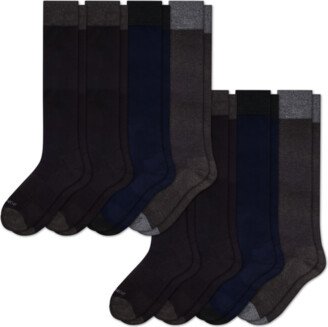 Men's Dress Knee High Sock 8-Pack - Black Navy Charcoal - XL - Cotton