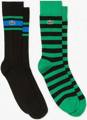 Unisex 2-Pack Striped Cotton Socks