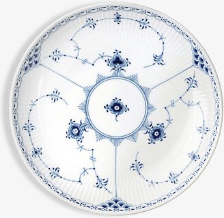 Blue Fluted Half-lace Shallow Bowl 20cm